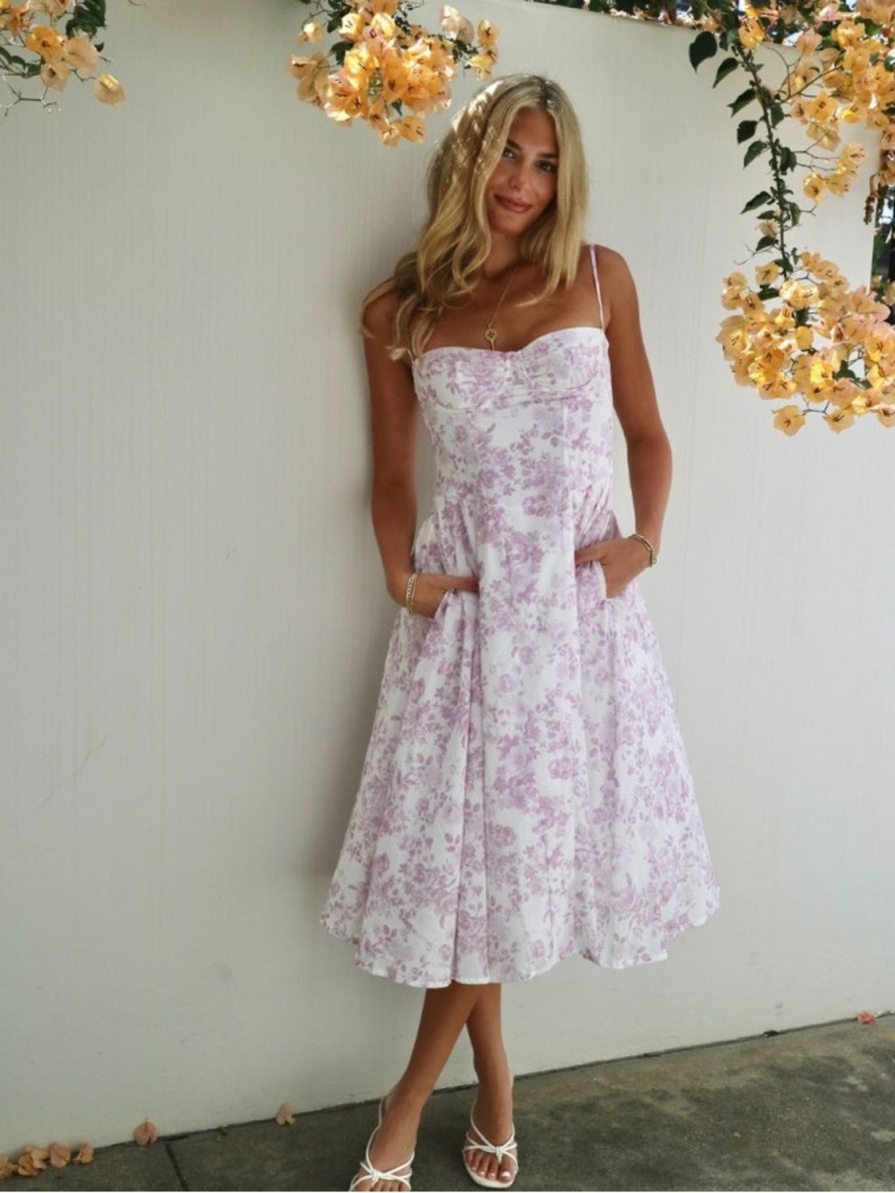 Sky to Moon |Floral Print MIDI DRESS / size M